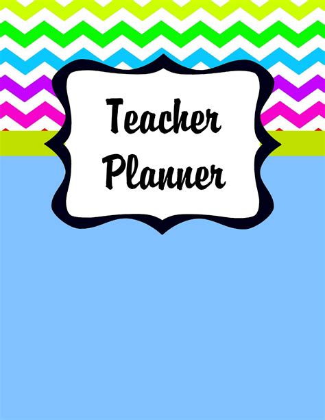 Printable Teacher Planner Cover